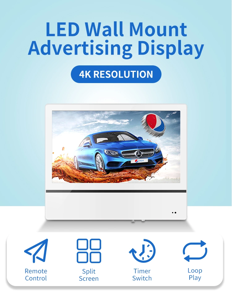 27/Inch Elevator LCD Advertising Display Wall Mount Cms Control Digital Signage Split Screen