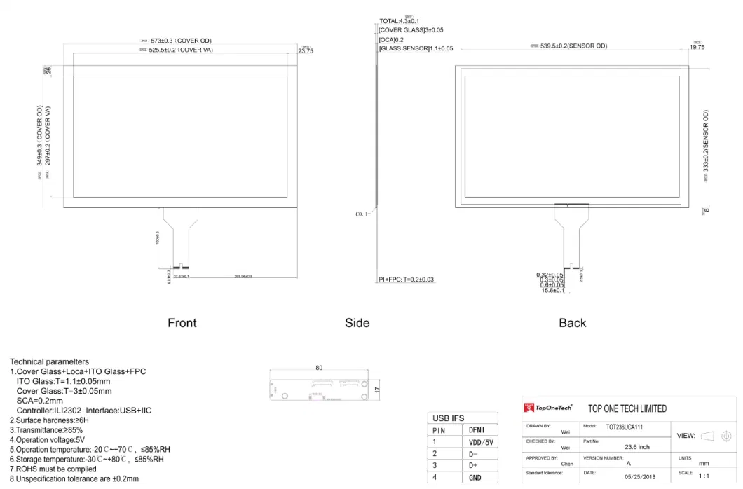 SKD CKD CBU 23.6 Inch 16: 9 IPS TFT LCD LED FHD Display Monitor Bonded on Fast Response Multiple Touch Screen Panel Sensor Touchscreen with Tempered Glass