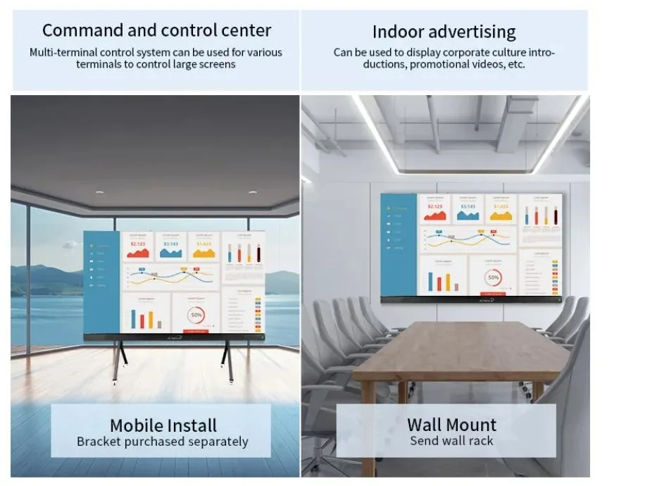 100 Inch Smart Touch IPS Panel Screen All in One Interactive Board LED Screen for Conference