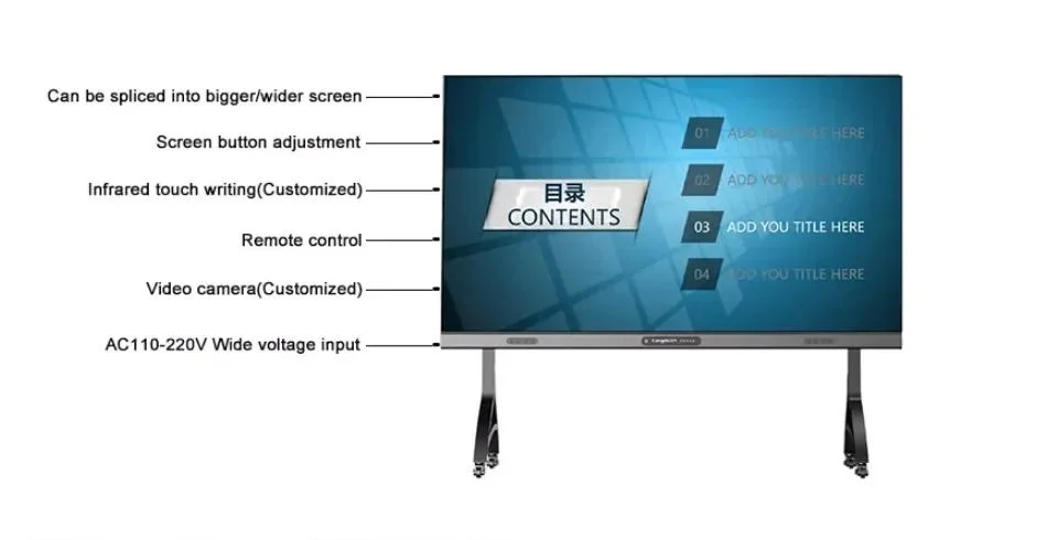 Movable Ultra HD TV LED Large Classroom Conference All in One LED Display Screen