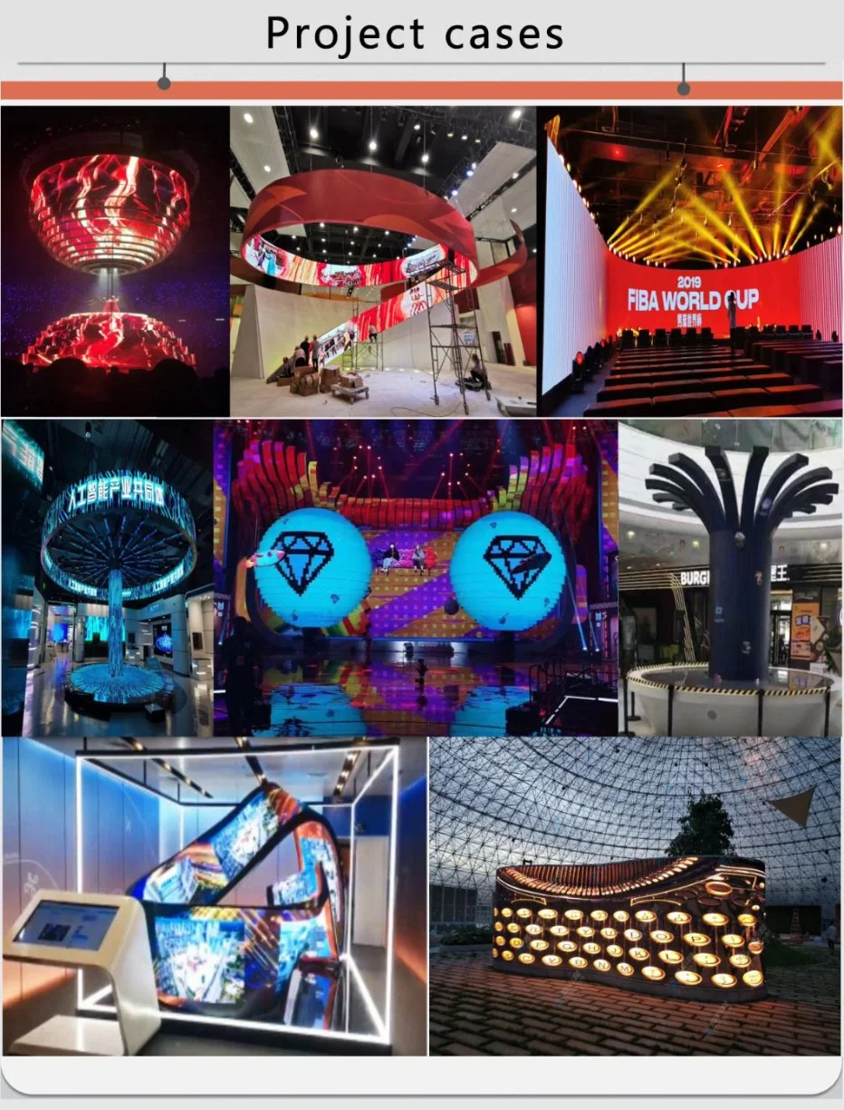 Flexible LED Module Fullcolor Sound Cylindrical Customize LED Display Video Wall