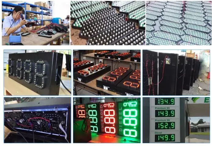 Fuel Station Pylon Sign Gas Station Signs LED 7 Segment LED Board Gas Price Light Display