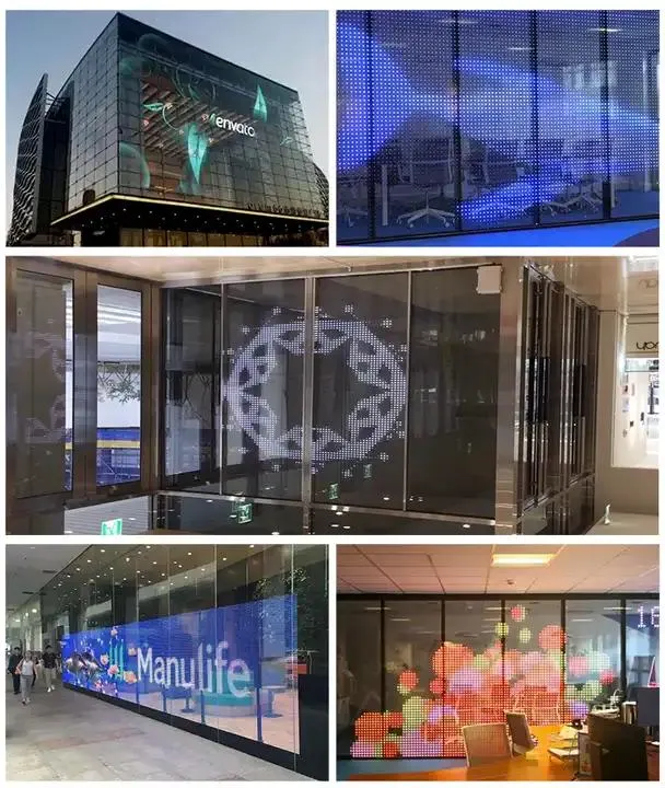 High Definition LED Display Screen Transparent Glass Film Crystal Screen Stage Light Screen