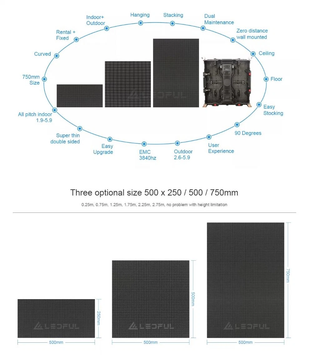 LED Display Screen with 16 Bit Gray Scale Refresh The High Image Quality