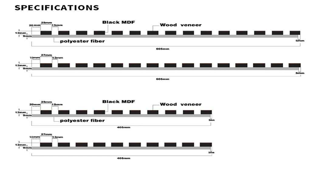 Custom Flexible Fluted Pet Solid Wood Wall Slat Ceiling Panels Acoustic Panels for Hotel LED Lighting Acoustic Panels