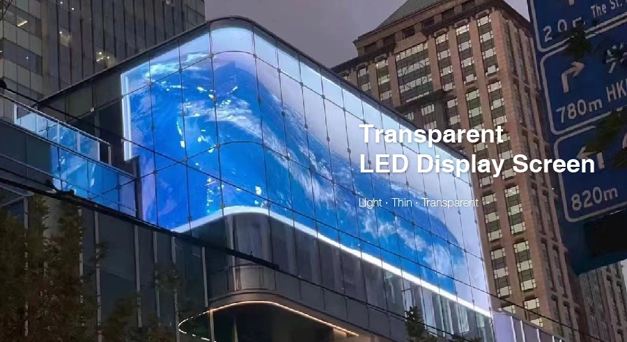 Ultra Thin Transparent LED Display Flexible Transparent LED Video Wall for Shopping Mall Film Glass