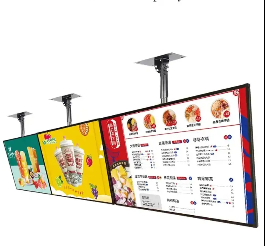 4K Resolution Narrow Bezel LED Menu Light Box Illuminated Aluminum Profile Double Sided Restaurant Menu Sign Board