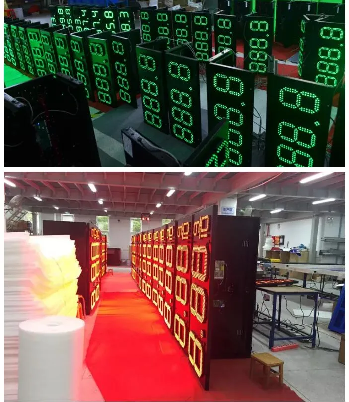 Fuel Station Pylon Sign Gas Station Signs LED 7 Segment LED Board Gas Price Light Display