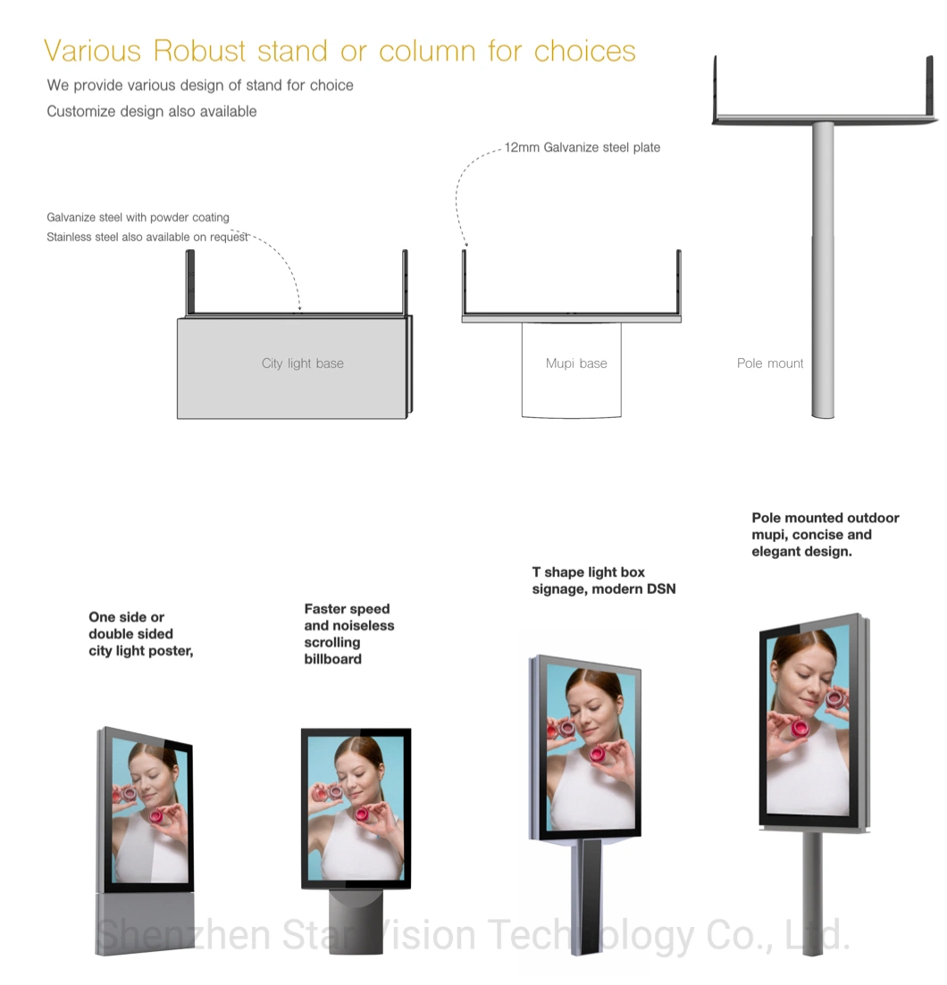 Custom Outdoor Street Standing Scrolling LED Lighting Signboard Light Box Outdoor Ad Signs Boards