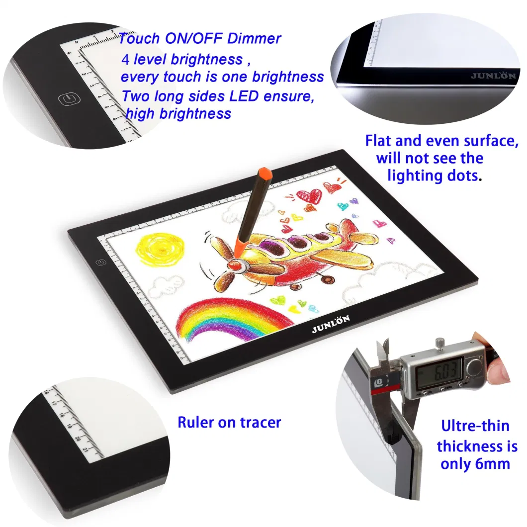 A2 Graphic Writing Tablet LED Drawing Light Board 12V Tattoo Sketch Pad Display Board Adjustable Dimming Tracing Light Box