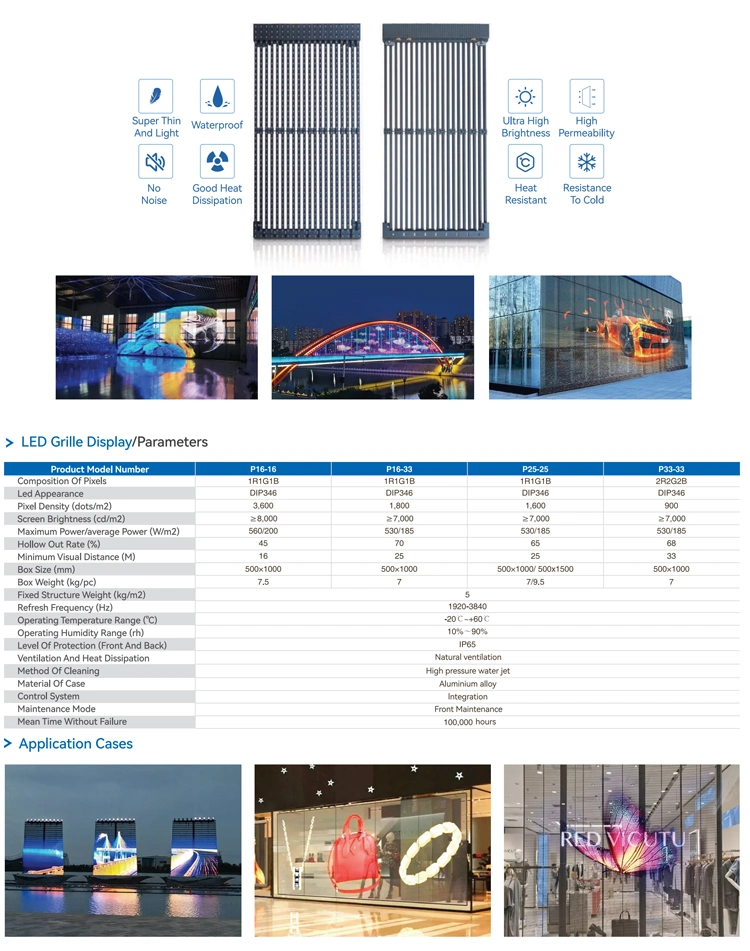 Source Factory Full HD Outdoor Advertising Video LED Screen Panel Transparent LED Screen