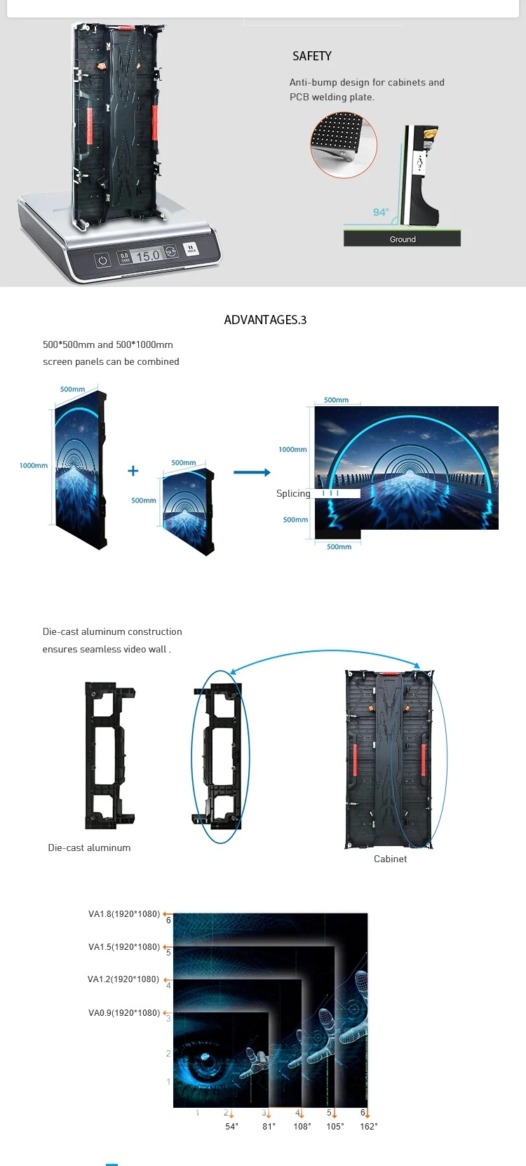 Die-Casting Aluminum P2.604 500X1000mm LED Screen Rental Portable Indoor Pantalla Display