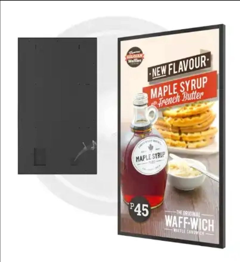 4K Resolution Narrow Bezel LED Menu Light Box Illuminated Aluminum Profile Double Sided Restaurant Menu Sign Board