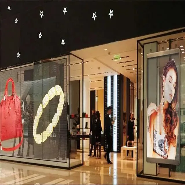 P7.81 Transparent LED Screen Display Store Adhesive Wall Indoor Transparent Flexible Film LED