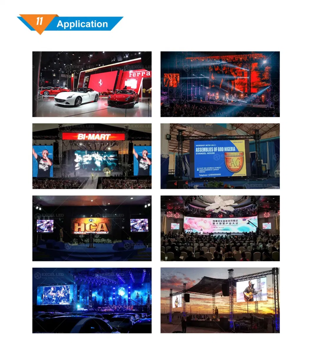 Full Color Waterproof P2 P3 P4 P5 P3.91 P4.81 P5.95 P6 P8 P10 Indoor Outdoor Rental LED Display Screen for Stage Concert