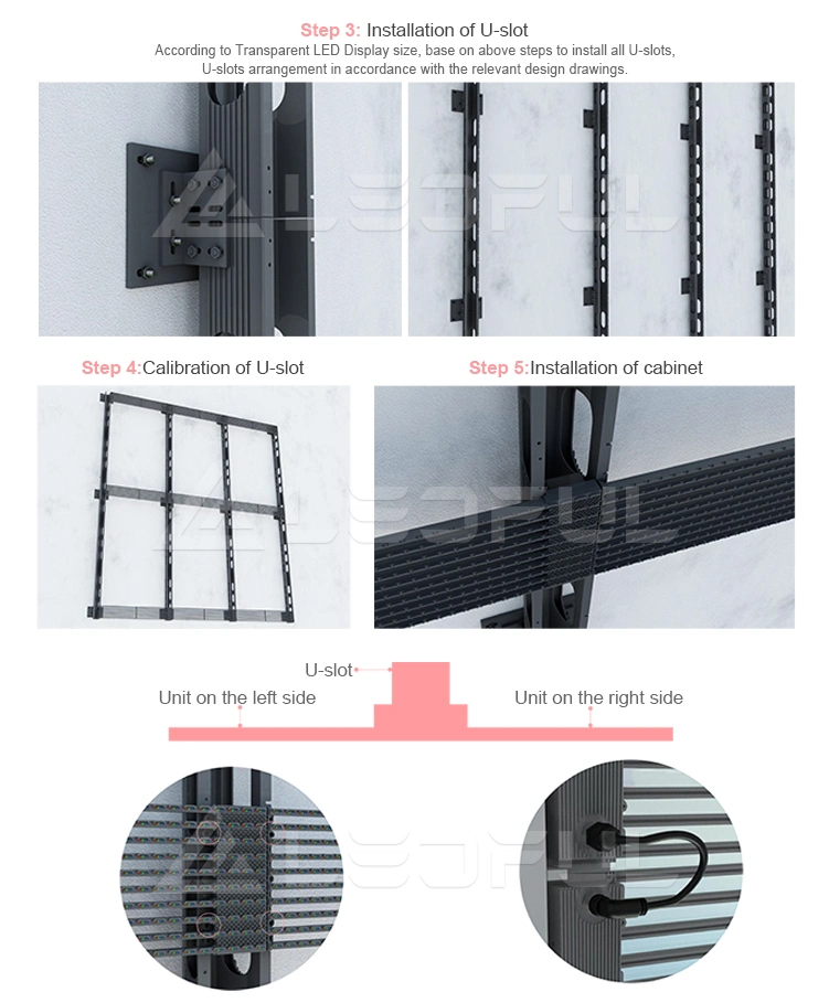 The Lightest Thinnest and Easiest LED Video P110mm Stick on Window Glass with Self-Adhesive PCB Film Transparent Soft LED Screen