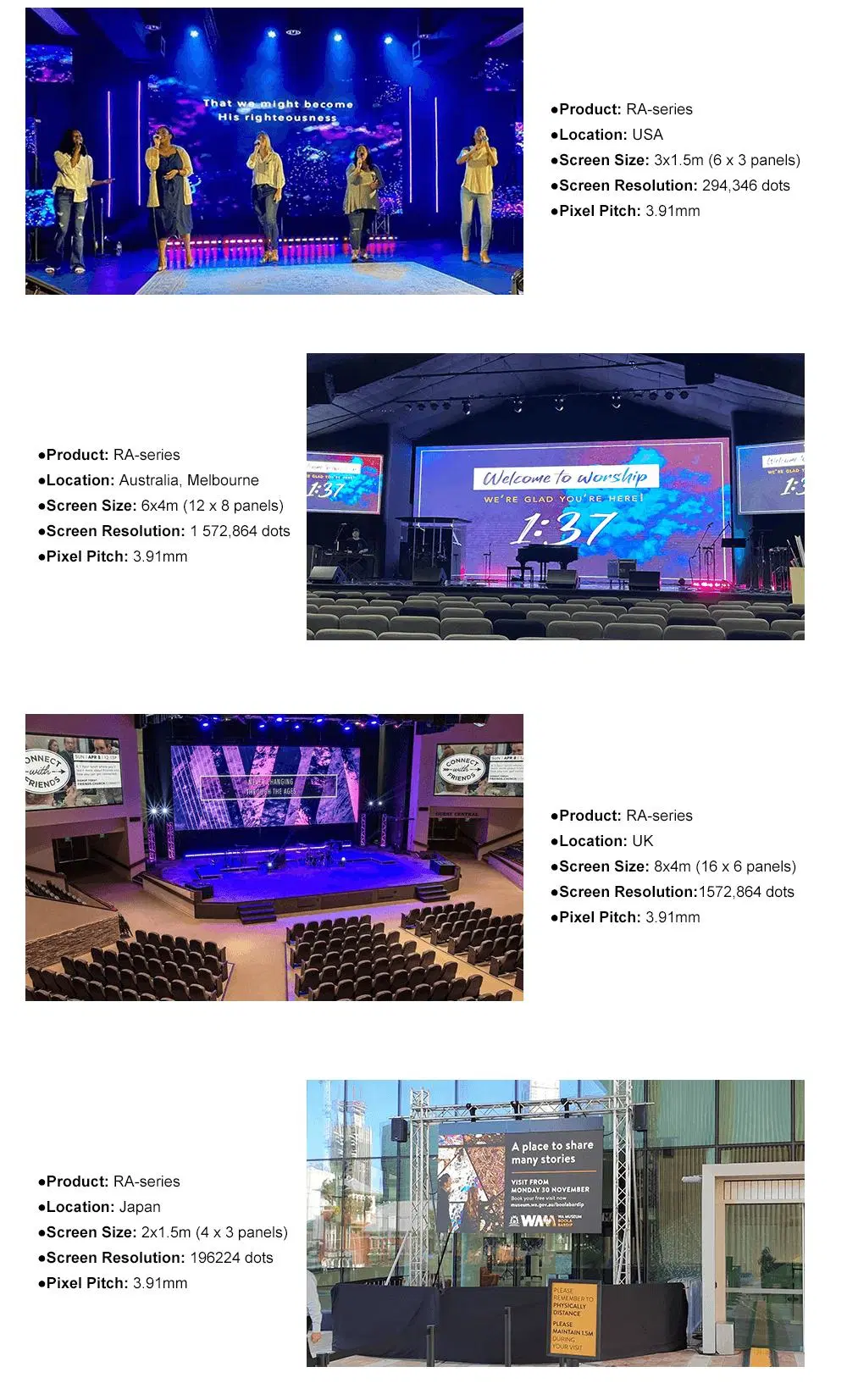 High Refresh Full Color LED Video Wall Concert Event Rental LED Display P3.91 Indoor Stage LED Screen