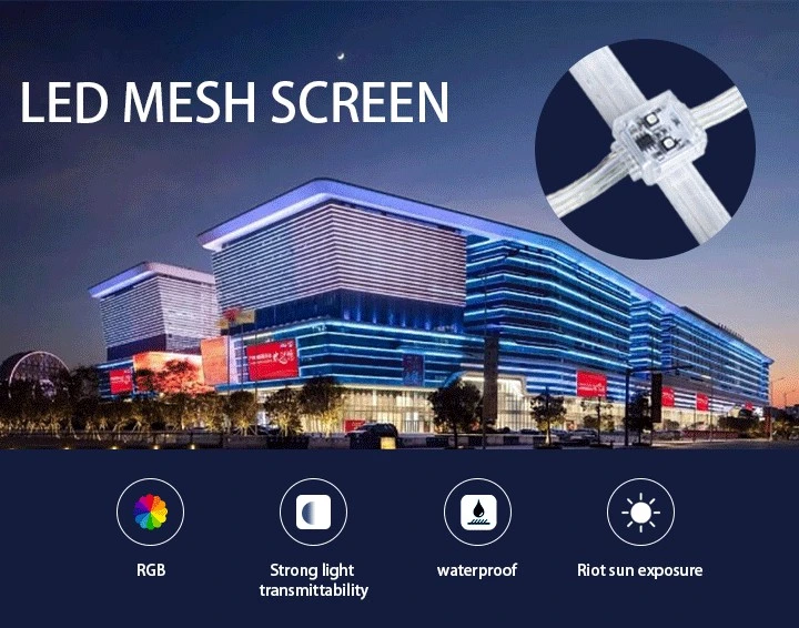 LED Mesh Screen Transparent Outdoor Video Wall Flexible Mesh LED