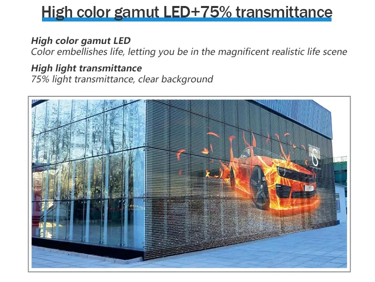 Source Factory Full HD Outdoor Advertising Video LED Screen Panel Transparent LED Screen