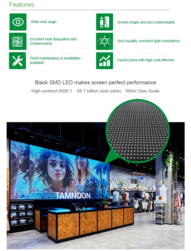 8K RGB UHD 16: 9 Magnetic Front Service P1.56 P1.667 P1.875 P1.923 LED Video Wall Screen