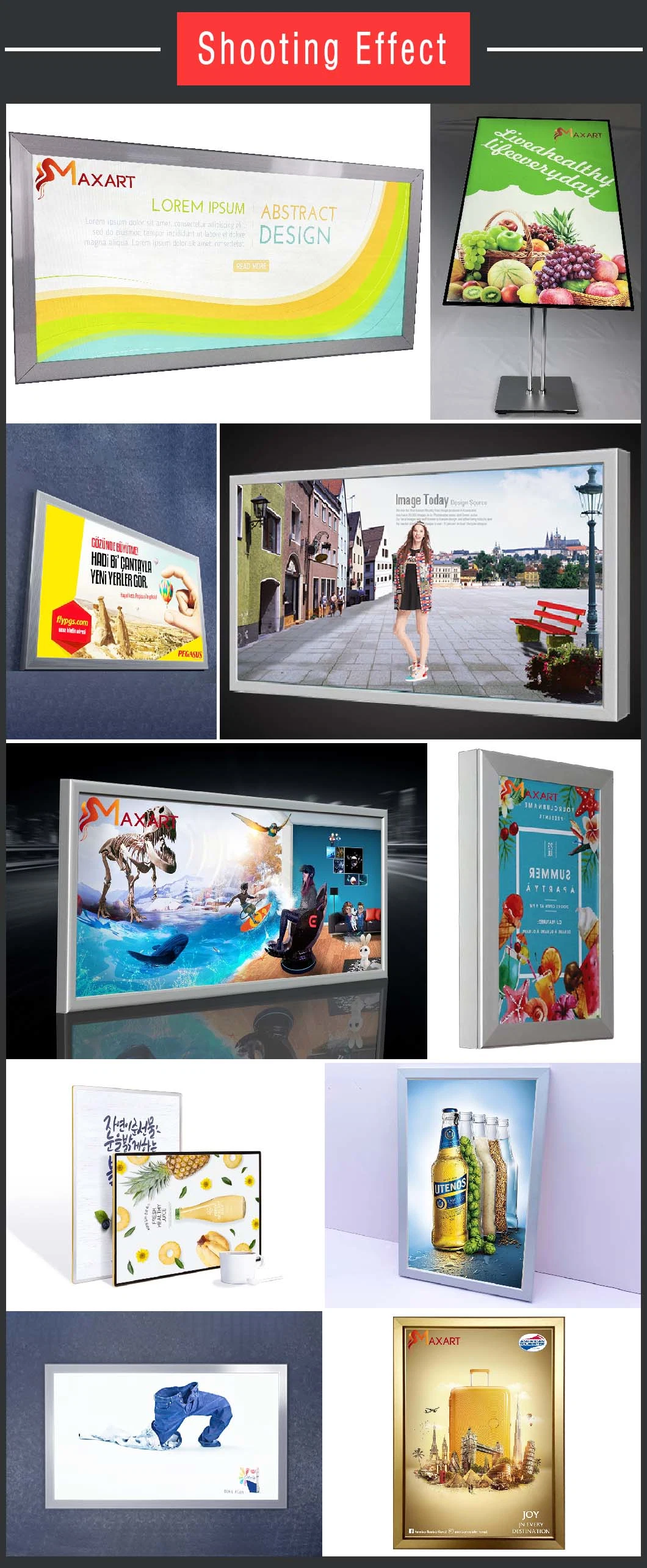 Hot Sale LED Advertising Picture Frame Light Box Sign Double Sided Display Board