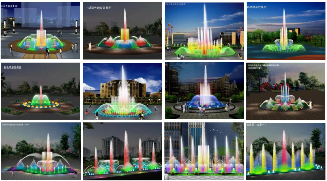 Hot Sale Outdoor Fan Shaped Laser Water Screen Movie Fountain