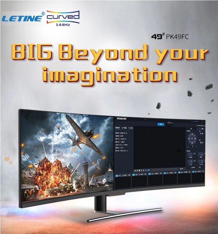 Factory Wholesale 49inch Gaming Monitor Super Wide 49&prime;&prime; 144Hz Gaming 5K Curved Screen Monitor LED 75Hz PC Monitor