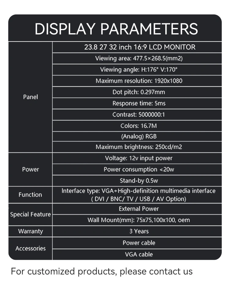 Kuai OEM ODM 75Hz 144Hz 165Hz 240Hz Monitors Frameless LCD Moniteur PC Computer LED Curved Flat Screen 27 Inch Gaming Monitor