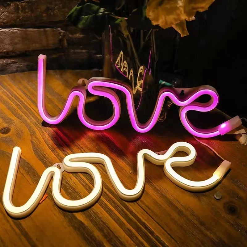 Love Light Pink Personalized Lights Signs Neon Sign 3D Lighting Acrylic LED Advertising Neon Signage