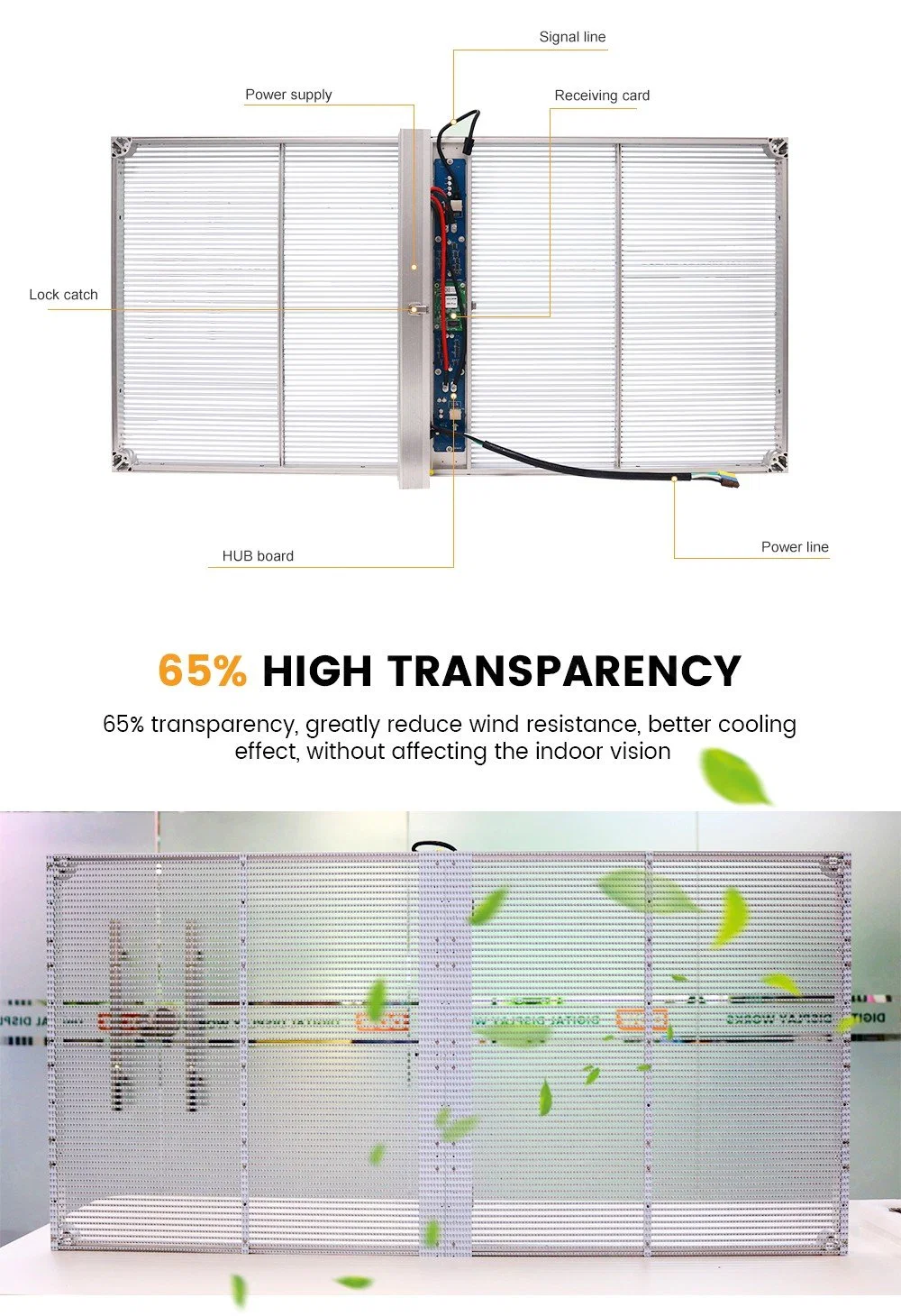 LED Digital Billboard Transparent LED Film P3.9 7.8mm 3D LED Video Wall P2.6 5.2mm Studio LED Large Screen High Refresh Rate 3840Hz LED Display Screen Panel