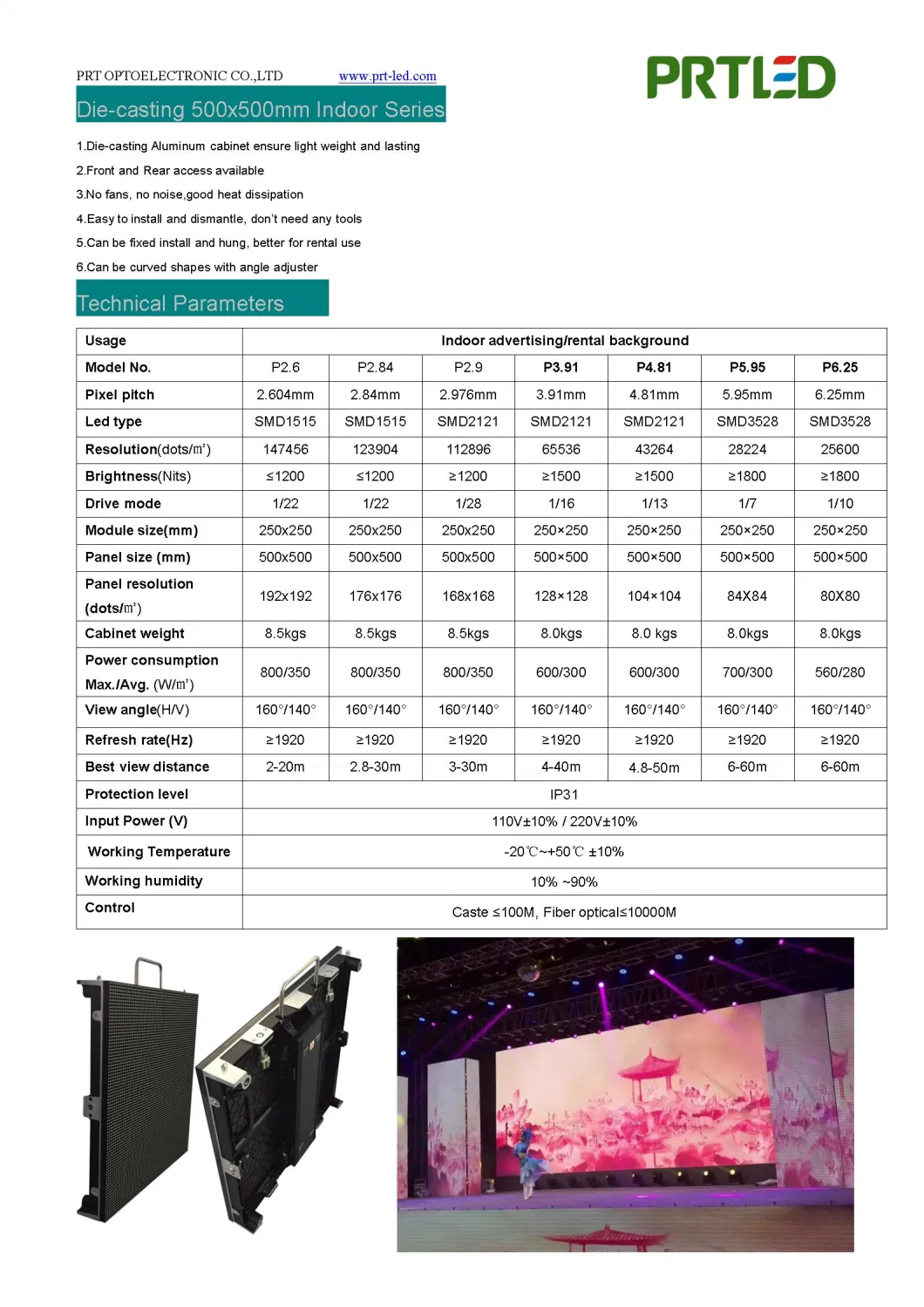 Outdoor Indoor LED Screen Full Color LED Billboard Advertising Video Wall Cheap Price Background Screen Rental LED Display Panel (P2.5 P2.6, P2.9, P3.91 module)