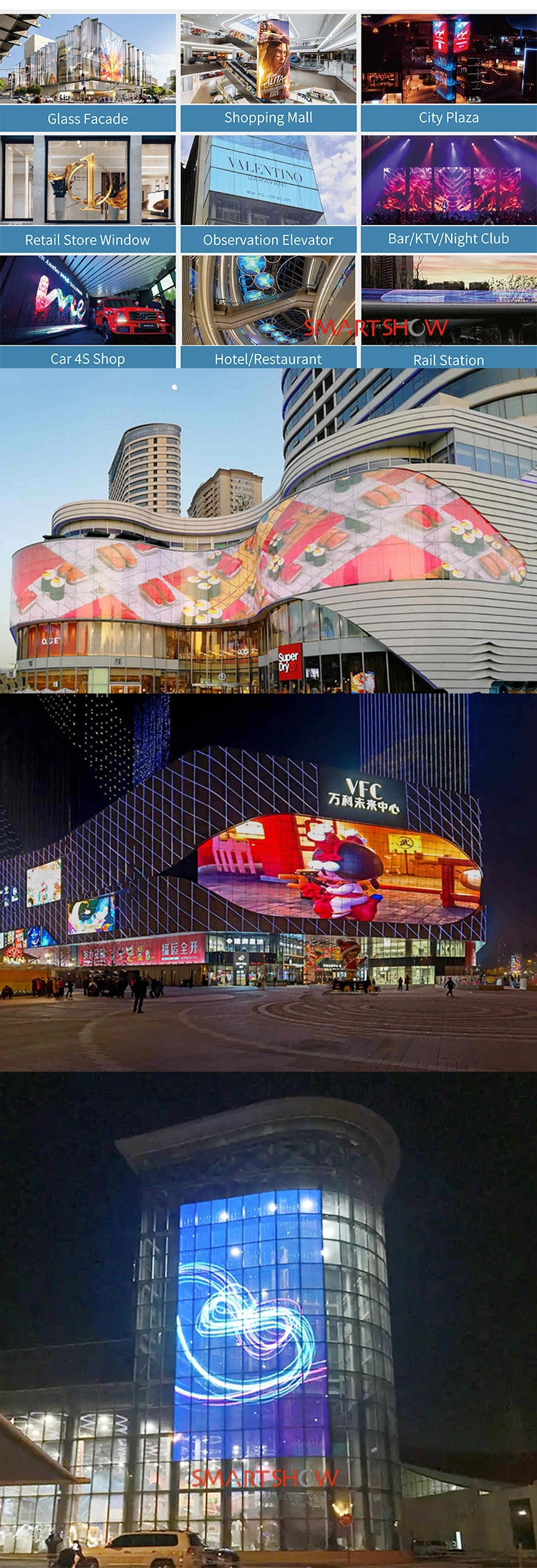 Outdoor Transparent LED Advertising Billboard Stage LED Screen for Concert P5.2-10.4 LED Transparency Screen P3.91-7.82 LED Digital Wall