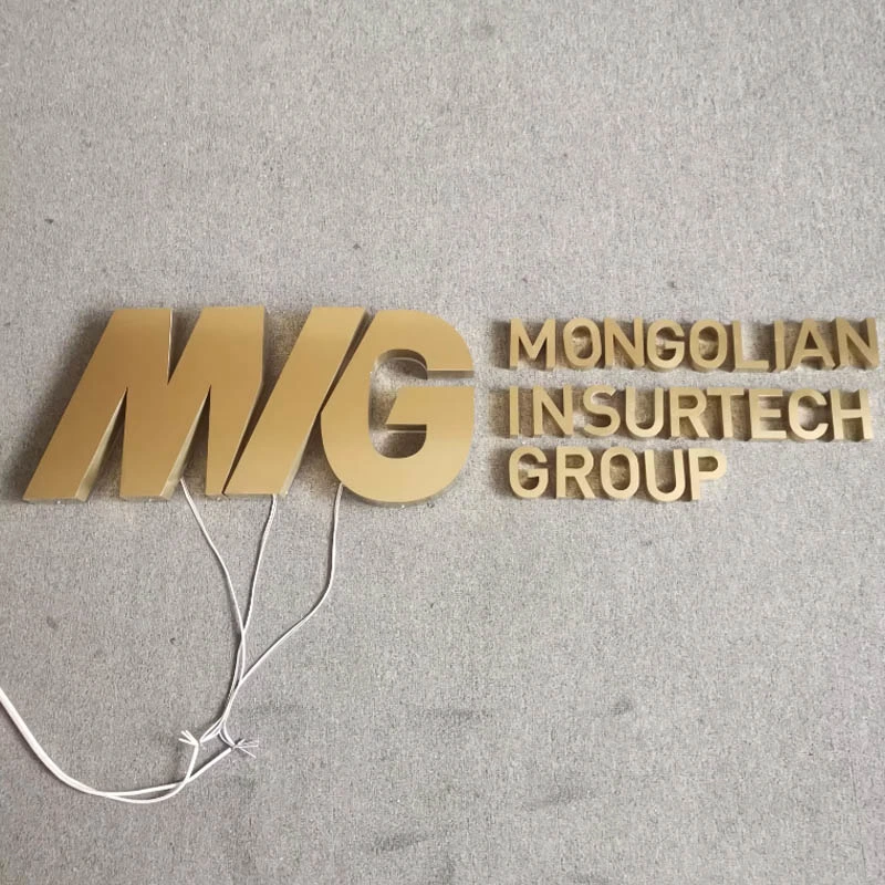 Customized LED Letter Sign of High Quality Waterproof Gold Metal LED Backlit Letters