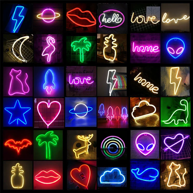 Personalized Battery Powered PVC Luces LED De Rebow Neon Signs PARA Habitacion