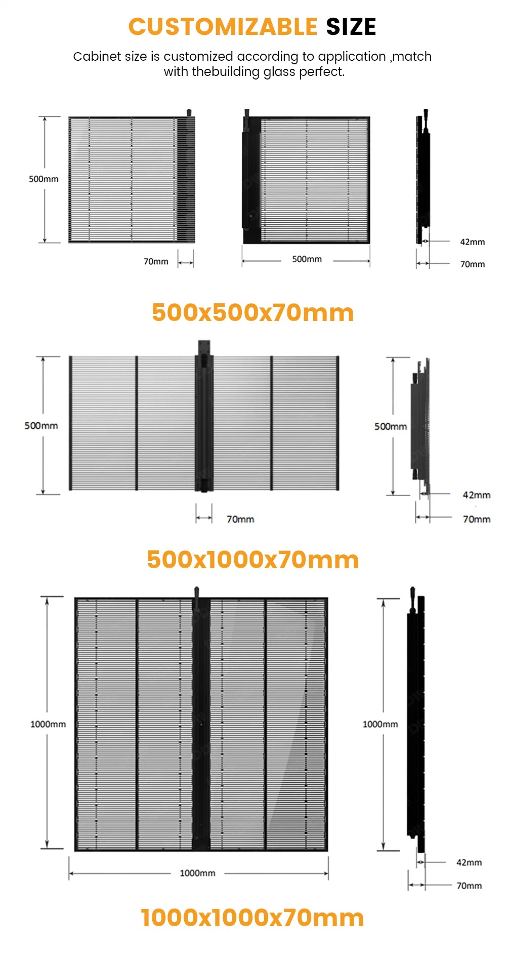 Transparent LED Screen for Concert Stage Rental LED Display P3.9-7.8 3D Advertising LED Screen P10.4 LED Billboard P15.6 LED Mesh Screen P3.91 LED Video Wall