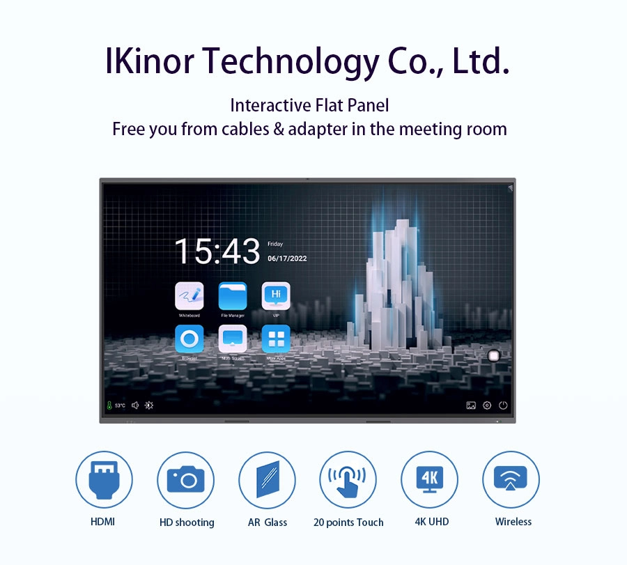 Conference Display Android 11 40 Point Infrared 4K LED Touch Screen Monitor Interactive Electronic Board