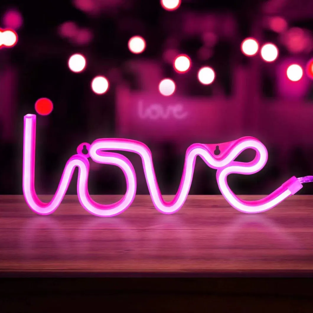 Love Light Pink Personalized Lights Signs Neon Sign 3D Lighting Acrylic LED Advertising Neon Signage