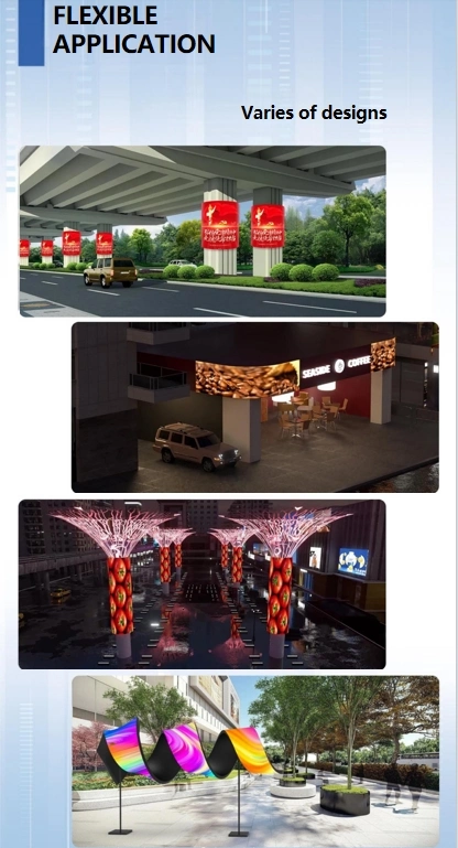 HD Indoor Full Color High Brightness Advertising Curved Tunnel Magnetic LED Soft Module Flexible LED Display Screen LED Video Wall