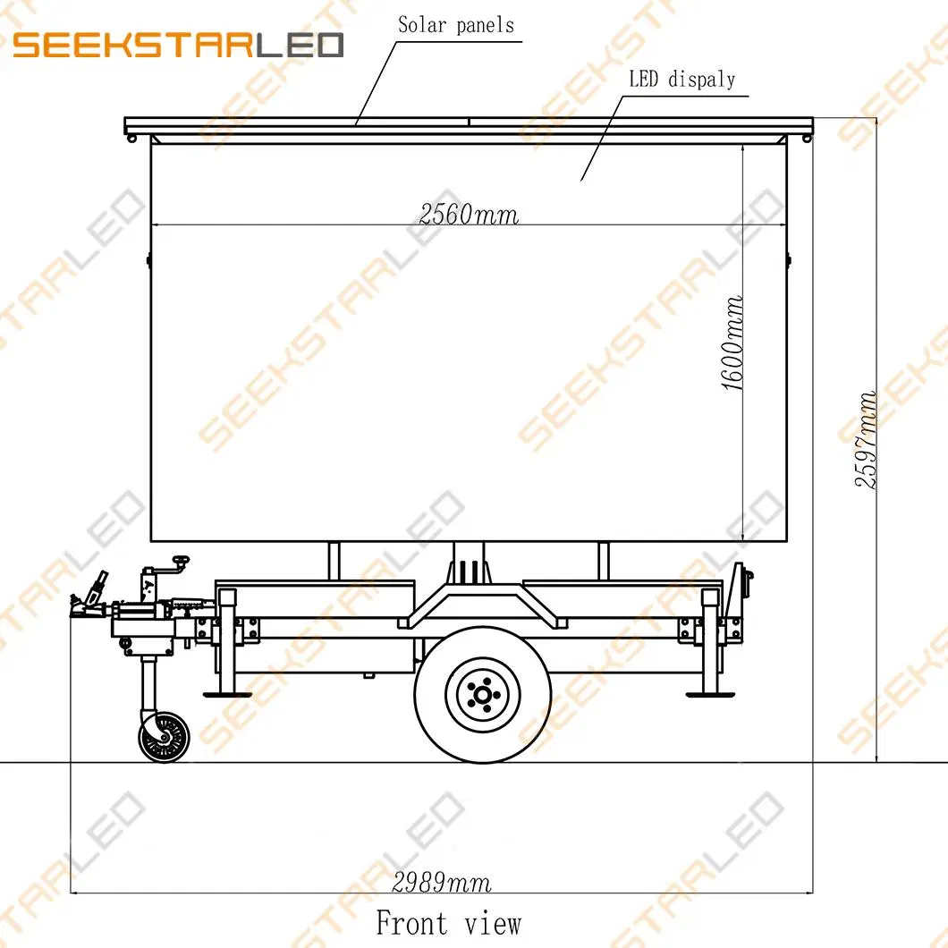 P16 P20 P25 Outdoor Mobile Trailer Solar Vms Message Board Screen Advertising LED Billboard Display