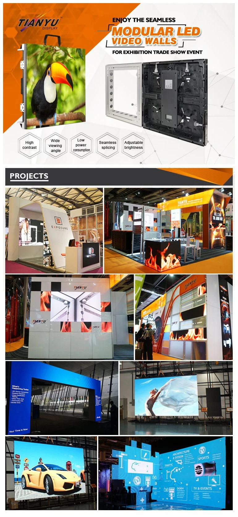 New Indoor Outdoor Full Color HD Flexible LED Display Screen Video Wall