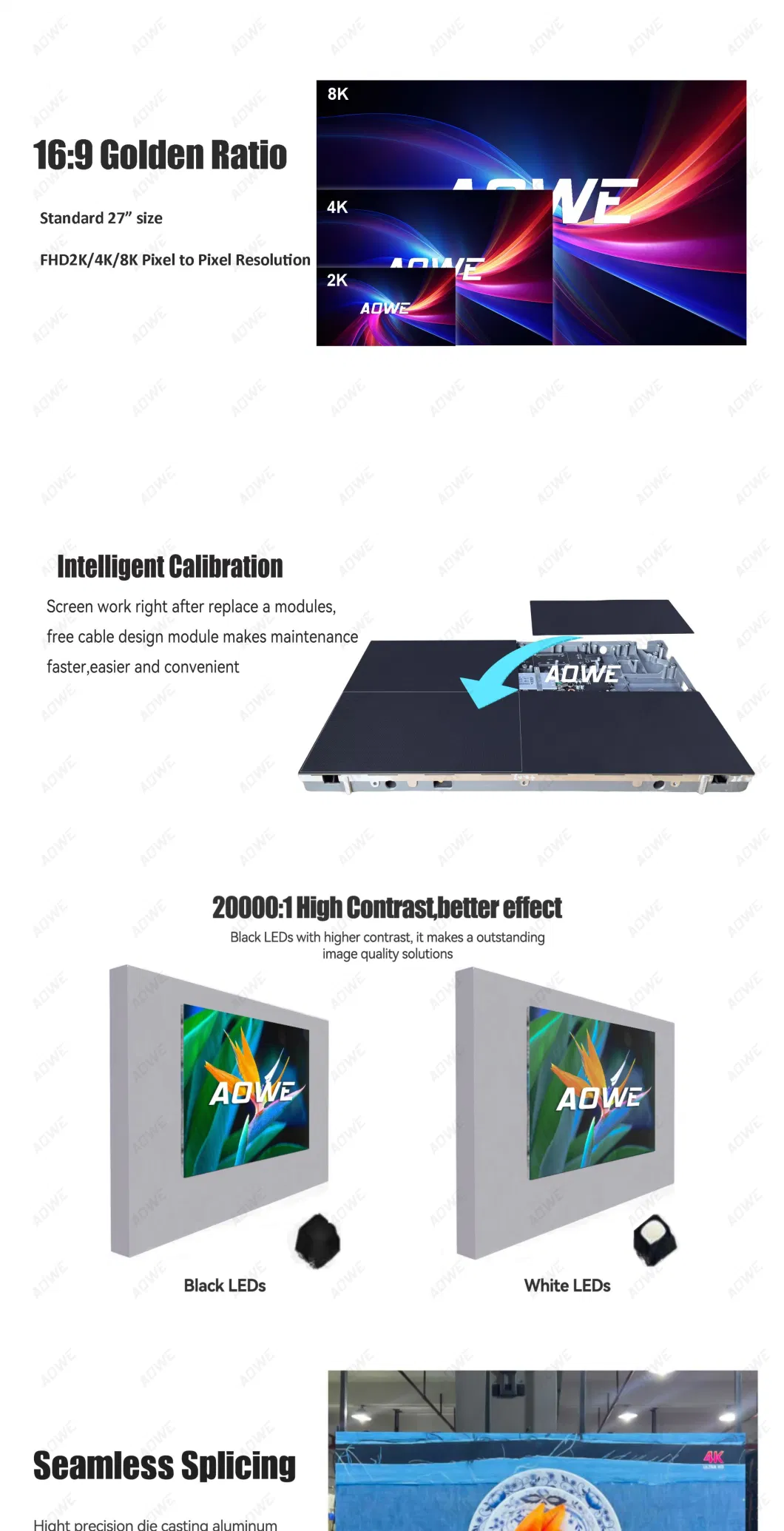 Ultra Thin 600X337.5 16: 9 LED display Screen for Indoor