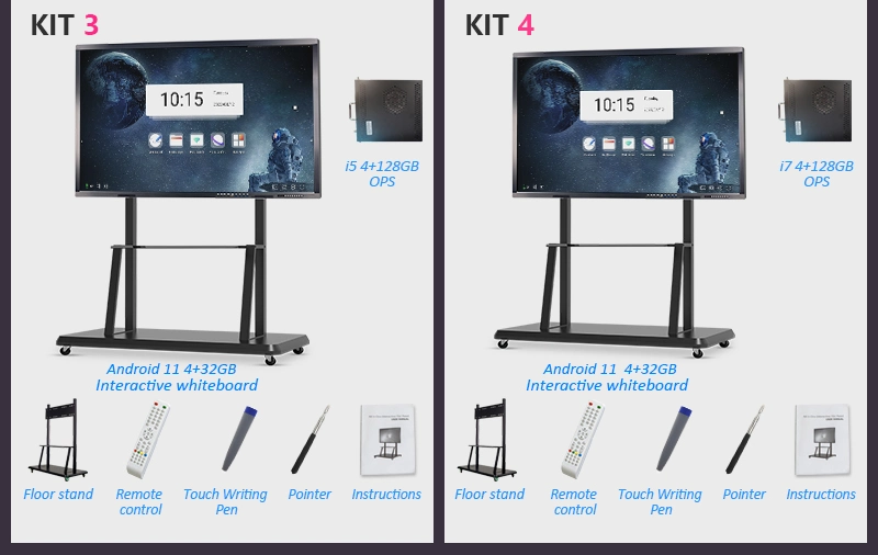 65 Inch 4K LED Monitor Touch Screen Interactive Board Projection Writing Board