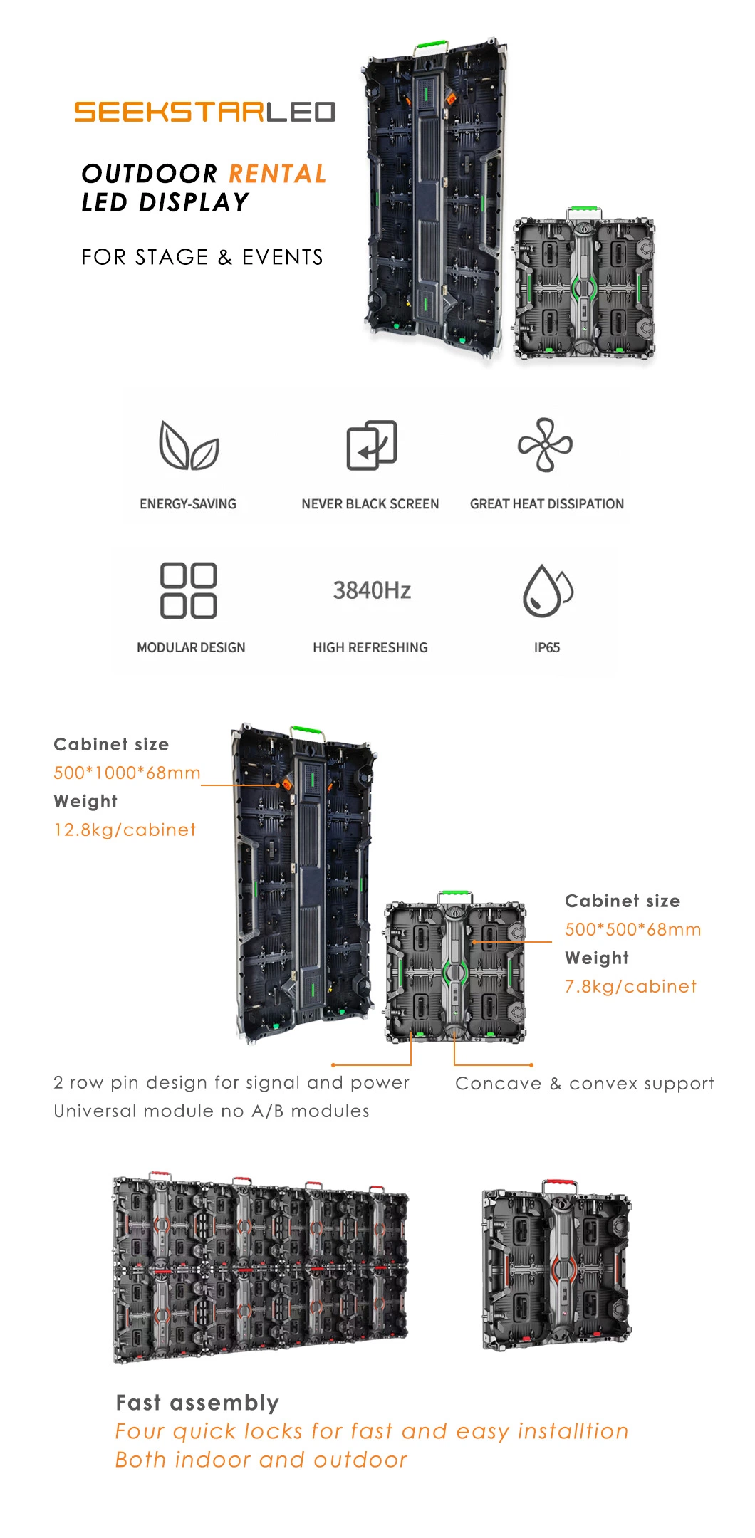 Rental Indoor P2.976 P3.91 P4.81 Aluminium Cabinet Rental LED Display Screen Stage LED Display