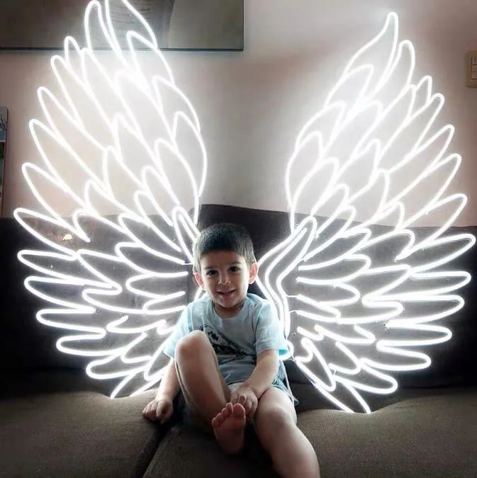 Fast Delivery Custom LED Light Neon Sign Personalized LED Logo Sign No MOQ Angel Wings Neon Sign