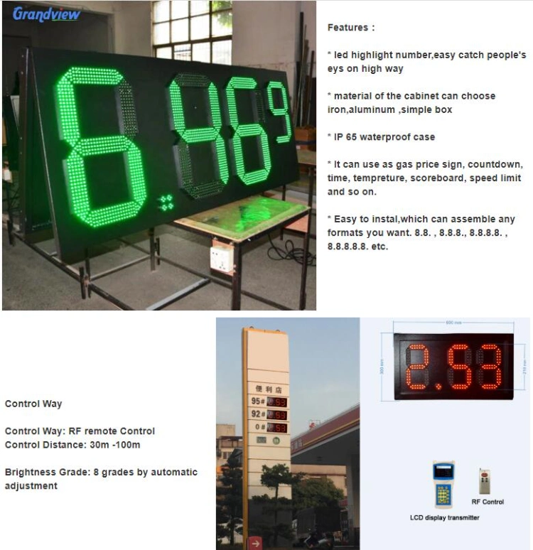 Waterproof Price Board for Petrol Station Display LED Screen Price