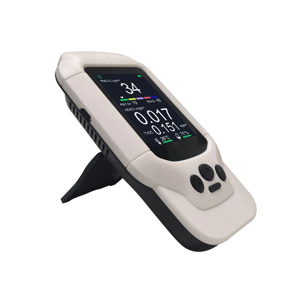 2023 New Portable Gas Detector Formaldehyde Meter Pm2.5 Pm1.0 Pm10 Hcho Tvoc Aoi Monitor with Semiconductor Sensor Home Use