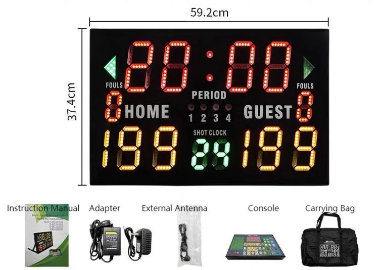 Rechargeable Basketball LED Scoreboard Portable Electronic LED Digital Scoreboard