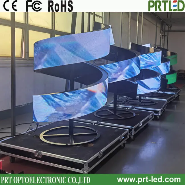 Indoor Flexible LED Display Shaped Video Wall Soft Advertising Screen Promotion Billboard Full Color LED Display Board (Module P1.25, P1.5, P1.875, P2, P3, P4)