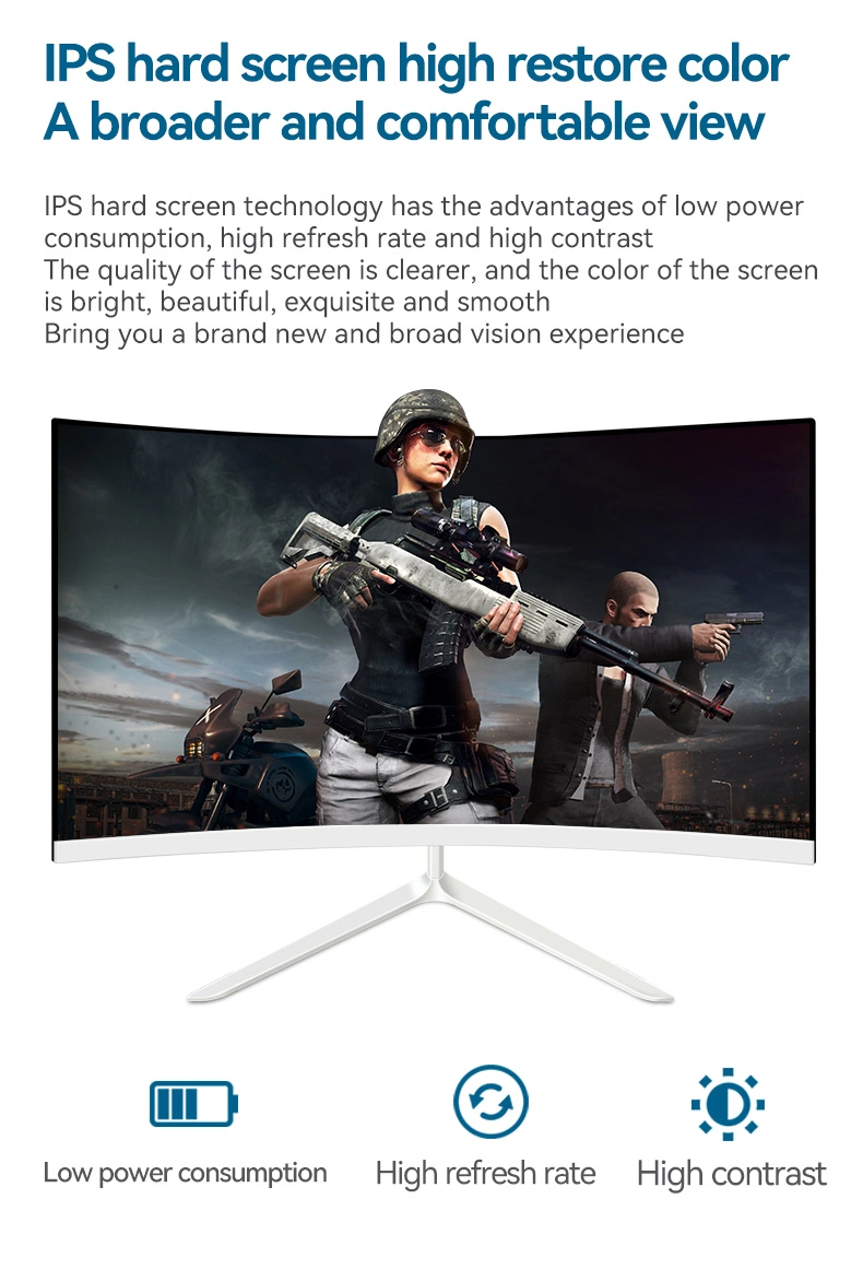 Kuai OEM ODM 75Hz 144Hz 165Hz 240Hz Monitors Frameless LCD Moniteur PC Computer LED Curved Flat Screen 27 Inch Gaming Monitor