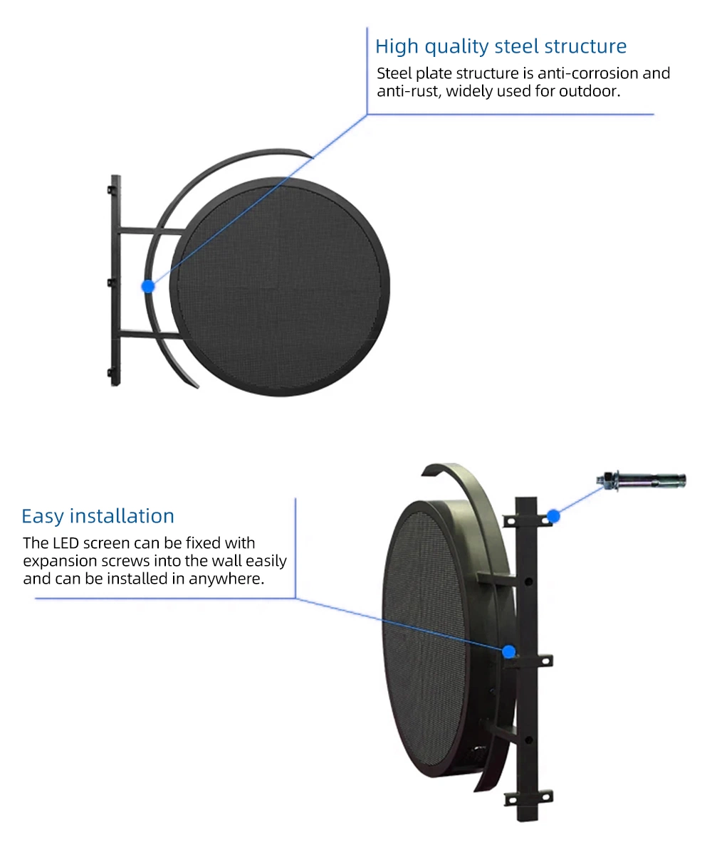 Indoor and Outdoor Waterproof Circle Round Logo LED Screen Sign